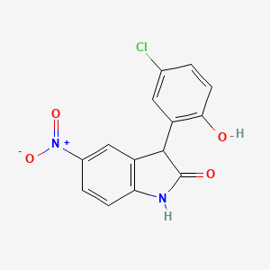 molecular formula C14H9ClN2O4 B11059382 3-(5-chloro-2-hydroxyphenyl)-5-nitro-1,3-dihydro-2H-indol-2-one 