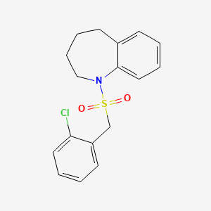 molecular formula C17H18ClNO2S B11059395 1-[(2-chlorobenzyl)sulfonyl]-2,3,4,5-tetrahydro-1H-1-benzazepine 