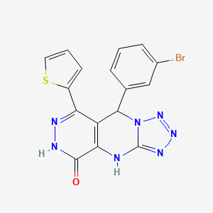 8-(3-bromophenyl)-10-thiophen-2-yl-2,4,5,6,7,11,12-heptazatricyclo[7.4.0.03,7]trideca-1(9),3,5,10-tetraen-13-one