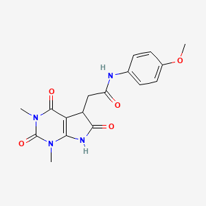 molecular formula C17H18N4O5 B11059441 2-(1,3-dimethyl-2,4,6-trioxo-2,3,4,5,6,7-hexahydro-1H-pyrrolo[2,3-d]pyrimidin-5-yl)-N-(4-methoxyphenyl)acetamide 