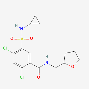 molecular formula C15H18Cl2N2O4S B11059448 2,4-dichloro-5-(cyclopropylsulfamoyl)-N-(tetrahydrofuran-2-ylmethyl)benzamide 