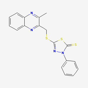 5-{[(3-methylquinoxalin-2-yl)methyl]sulfanyl}-3-phenyl-1,3,4-thiadiazole-2(3H)-thione