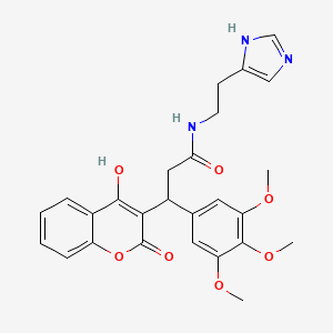 3-(4-hydroxy-2-oxo-2H-chromen-3-yl)-N-[2-(1H-imidazol-4-yl)ethyl]-3-(3,4,5-trimethoxyphenyl)propanamide