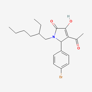 molecular formula C20H26BrNO3 B11059530 4-acetyl-5-(4-bromophenyl)-1-(2-ethylhexyl)-3-hydroxy-1,5-dihydro-2H-pyrrol-2-one 