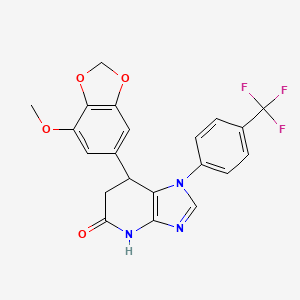 7-(7-methoxy-1,3-benzodioxol-5-yl)-1-[4-(trifluoromethyl)phenyl]-1,4,6,7-tetrahydro-5H-imidazo[4,5-b]pyridin-5-one