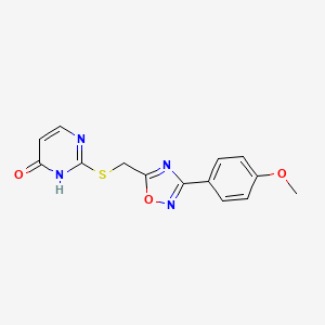 2-({[3-(4-methoxyphenyl)-1,2,4-oxadiazol-5-yl]methyl}sulfanyl)pyrimidin-4(3H)-one