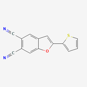 molecular formula C14H6N2OS B11059540 2-(Thiophen-2-yl)-1-benzofuran-5,6-dicarbonitrile 