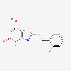 molecular formula C13H9FN2O2S2 B11059581 2-[(2-fluorobenzyl)sulfanyl]-7-hydroxy[1,3]thiazolo[4,5-b]pyridin-5(4H)-one 