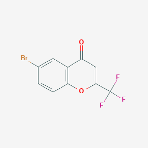 molecular formula C10H4BrF3O2 B11059592 6-bromo-2-(trifluoromethyl)-4H-chromen-4-one 