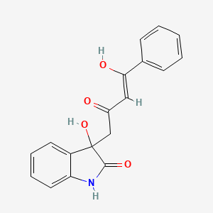 molecular formula C18H15NO4 B11059619 3-hydroxy-3-[(3Z)-4-hydroxy-2-oxo-4-phenylbut-3-en-1-yl]-1,3-dihydro-2H-indol-2-one 