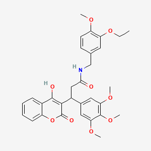 N-(3-ethoxy-4-methoxybenzyl)-3-(4-hydroxy-2-oxo-2H-chromen-3-yl)-3-(3,4,5-trimethoxyphenyl)propanamide