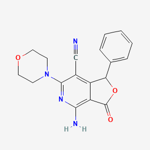 4-Amino-6-morpholino-3-oxo-1-phenyl-1,3-dihydrofuro[3,4-C]pyridin-7-YL cyanide