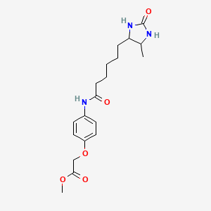 molecular formula C19H27N3O5 B11059648 Methyl (4-{[6-(5-methyl-2-oxoimidazolidin-4-yl)hexanoyl]amino}phenoxy)acetate 