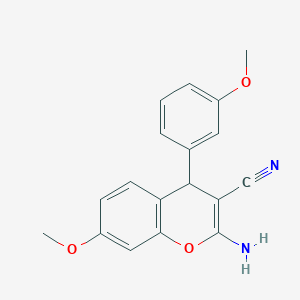 molecular formula C18H16N2O3 B11059655 2-amino-7-methoxy-4-(3-methoxyphenyl)-4H-chromene-3-carbonitrile 