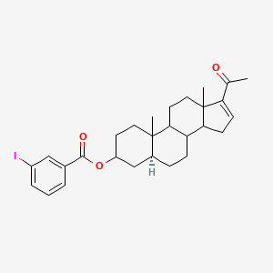 (5alpha,8xi,9xi,10xi,13xi,14xi)-20-Oxopregn-16-en-3-yl 3-iodobenzoate