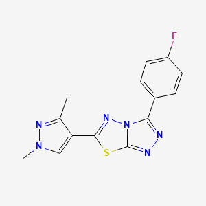 6-(1,3-dimethyl-1H-pyrazol-4-yl)-3-(4-fluorophenyl)[1,2,4]triazolo[3,4-b][1,3,4]thiadiazole