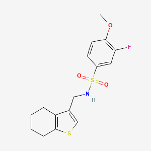 molecular formula C16H18FNO3S2 B11059720 3-fluoro-4-methoxy-N-(4,5,6,7-tetrahydro-1-benzothiophen-3-ylmethyl)benzenesulfonamide 