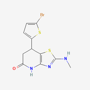 molecular formula C11H10BrN3OS2 B11059736 7-(5-Bromothiophen-2-yl)-2-(methylamino)-4H,6H,7H-[1,3]thiazolo[4,5-b]pyridin-5-one 