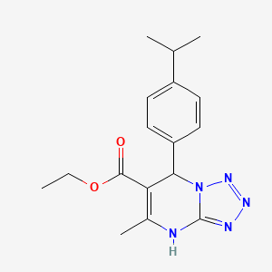 molecular formula C17H21N5O2 B11059763 Ethyl 5-methyl-7-[4-(propan-2-yl)phenyl]-4,7-dihydrotetrazolo[1,5-a]pyrimidine-6-carboxylate 