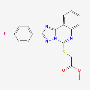 molecular formula C18H13FN4O2S B11059773 Methyl {[2-(4-fluorophenyl)[1,2,4]triazolo[1,5-c]quinazolin-5-yl]thio}acetate 