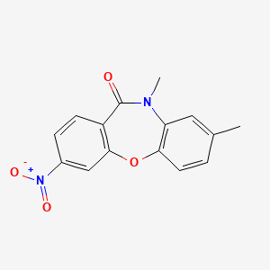 molecular formula C15H12N2O4 B11059783 8,10-dimethyl-3-nitrodibenzo[b,f][1,4]oxazepin-11(10H)-one 