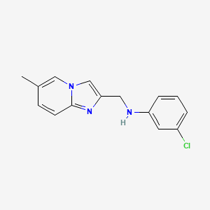 molecular formula C15H14ClN3 B11059787 Imidazo[1,2-a]pyridine-2-methanamine, N-(3-chlorophenyl)-6-methyl- 