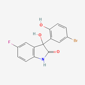 molecular formula C14H9BrFNO3 B11059800 3-(5-bromo-2-hydroxyphenyl)-5-fluoro-3-hydroxy-1,3-dihydro-2H-indol-2-one 