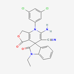 2-amino-1-(3,5-dichlorophenyl)-1'-ethyl-2',5-dioxo-1',2',5,7-tetrahydro-1H-spiro[furo[3,4-b]pyridine-4,3'-indole]-3-carbonitrile