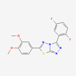 molecular formula C17H12F2N4O2S B11059826 3-(2,5-Difluorophenyl)-6-(3,4-dimethoxyphenyl)[1,2,4]triazolo[3,4-b][1,3,4]thiadiazole 