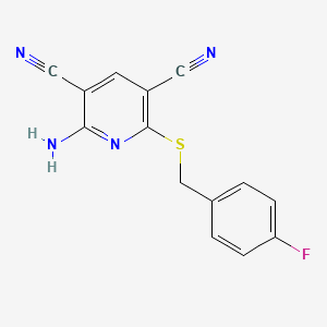 2-Amino-6-[(4-fluorobenzyl)sulfanyl]pyridine-3,5-dicarbonitrile