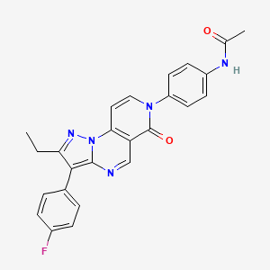 molecular formula C25H20FN5O2 B11059838 N-{4-[2-ethyl-3-(4-fluorophenyl)-6-oxopyrazolo[1,5-a]pyrido[3,4-e]pyrimidin-7(6H)-yl]phenyl}acetamide 