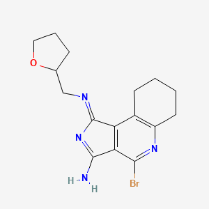 molecular formula C16H19BrN4O B11059848 4-bromo-3-imino-N-(tetrahydrofuran-2-ylmethyl)-6,7,8,9-tetrahydro-3H-pyrrolo[3,4-c]quinolin-1-amine 