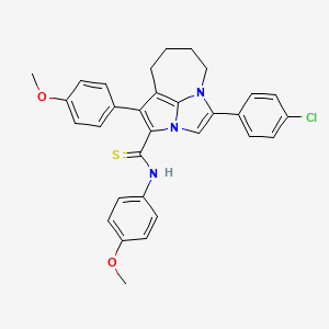 molecular formula C31H28ClN3O2S B11059850 4-(4-chlorophenyl)-N,1-bis(4-methoxyphenyl)-5,6,7,8-tetrahydro-2a,4a-diazacyclopenta[cd]azulene-2-carbothioamide 