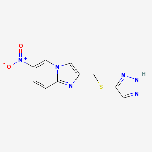 molecular formula C10H8N6O2S B11059856 6-nitro-2-[(1H-1,2,3-triazol-5-ylsulfanyl)methyl]imidazo[1,2-a]pyridine 