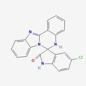 molecular formula C21H13ClN4O B11059863 5'-chloro-5H-spiro[benzimidazo[1,2-c]quinazoline-6,3'-indol]-2'(1'H)-one 