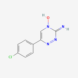 molecular formula C9H7ClN4O B11059866 6-(4-Chlorophenyl)-1,2,4-triazin-3-amine 4-oxide 