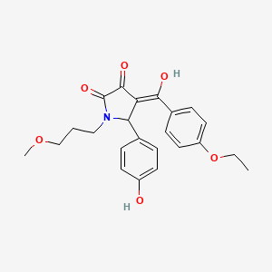 molecular formula C23H25NO6 B11059876 4-[(4-ethoxyphenyl)carbonyl]-3-hydroxy-5-(4-hydroxyphenyl)-1-(3-methoxypropyl)-1,5-dihydro-2H-pyrrol-2-one 