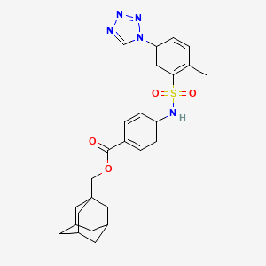 molecular formula C26H29N5O4S B11059887 1-adamantylmethyl 4-({[2-methyl-5-(1H-tetrazol-1-yl)phenyl]sulfonyl}amino)benzoate 