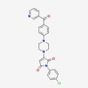 1-(4-chlorophenyl)-3-{4-[4-(pyridin-3-ylcarbonyl)phenyl]piperazin-1-yl}-1H-pyrrole-2,5-dione