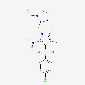 3-[(4-chlorophenyl)sulfonyl]-1-[(1-ethylpyrrolidin-2-yl)methyl]-4,5-dimethyl-1H-pyrrol-2-amine