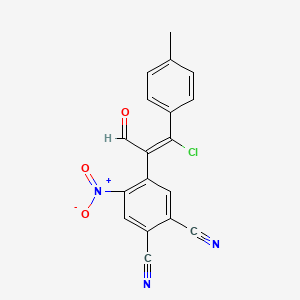 4-[(1E)-1-chloro-1-(4-methylphenyl)-3-oxoprop-1-en-2-yl]-5-nitrobenzene-1,2-dicarbonitrile