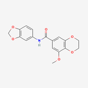 N-(1,3-benzodioxol-5-yl)-8-methoxy-2,3-dihydro-1,4-benzodioxine-6-carboxamide