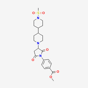 molecular formula C23H31N3O6S B11059933 Methyl 4-{3-[1'-(methylsulfonyl)-4,4'-bipiperidin-1-YL]-2,5-dioxo-1-pyrrolidinyl}benzoate 