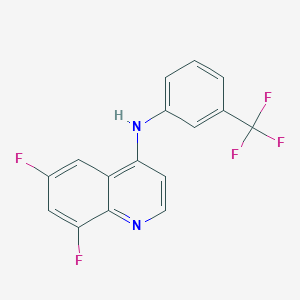 molecular formula C16H9F5N2 B11059944 6,8-difluoro-N-[3-(trifluoromethyl)phenyl]quinolin-4-amine 