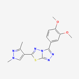 3-(3,4-dimethoxyphenyl)-6-(1,3-dimethyl-1H-pyrazol-4-yl)[1,2,4]triazolo[3,4-b][1,3,4]thiadiazole