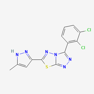 molecular formula C13H8Cl2N6S B11059979 3-(2,3-dichlorophenyl)-6-(5-methyl-1H-pyrazol-3-yl)[1,2,4]triazolo[3,4-b][1,3,4]thiadiazole 