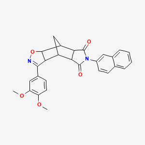 3-(3,4-dimethoxyphenyl)-6-(naphthalen-2-yl)-4a,7a,8,8a-tetrahydro-3aH-4,8-methano[1,2]oxazolo[4,5-f]isoindole-5,7(4H,6H)-dione