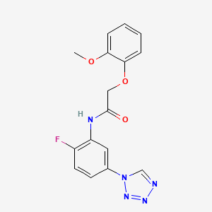 molecular formula C16H14FN5O3 B11060015 N-[2-fluoro-5-(1H-tetrazol-1-yl)phenyl]-2-(2-methoxyphenoxy)acetamide 