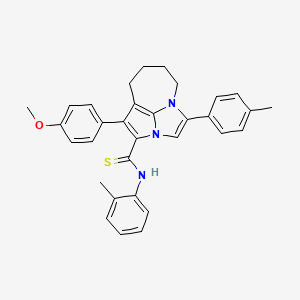 molecular formula C32H31N3OS B11060026 1-(4-methoxyphenyl)-N-(2-methylphenyl)-4-(4-methylphenyl)-5,6,7,8-tetrahydro-2a,4a-diazacyclopenta[cd]azulene-2-carbothioamide 