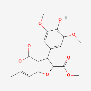 methyl 3-(4-hydroxy-3,5-dimethoxyphenyl)-6-methyl-4-oxo-2,3-dihydro-4H-furo[3,2-c]pyran-2-carboxylate